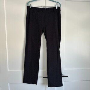 Betabrand Boot Cut Dress Pant Yoga Pant - Black with White Dots - Large